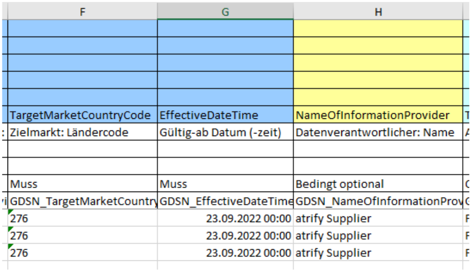 atrify publishing Gültigkeit per Excel setzen
