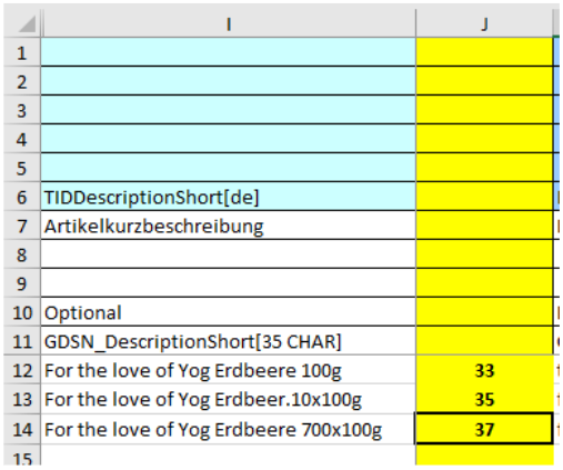 Excel: Attribute mit Zeichenbegrenzung